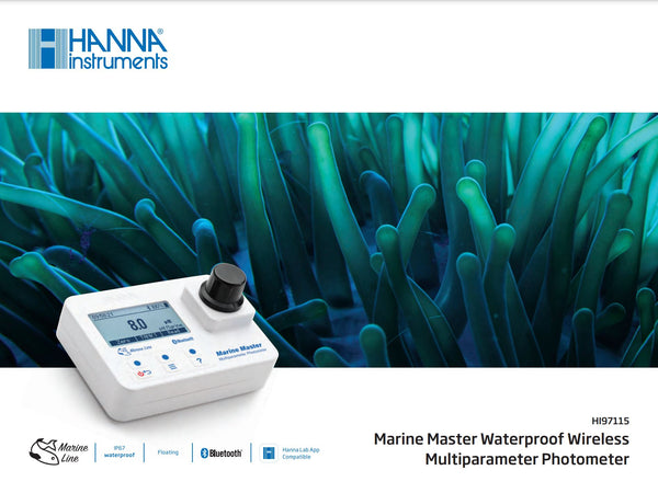 Marine Master HI97115 Multiparameter Photometer - Hanna Instruments - Bluetooth, Mg, Ammonia, and more!